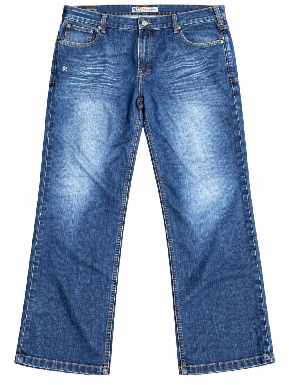 Marx & Dutch Mens Jeans 38x30 Dark Wash Bootcut Flare Y2K Faded Denim